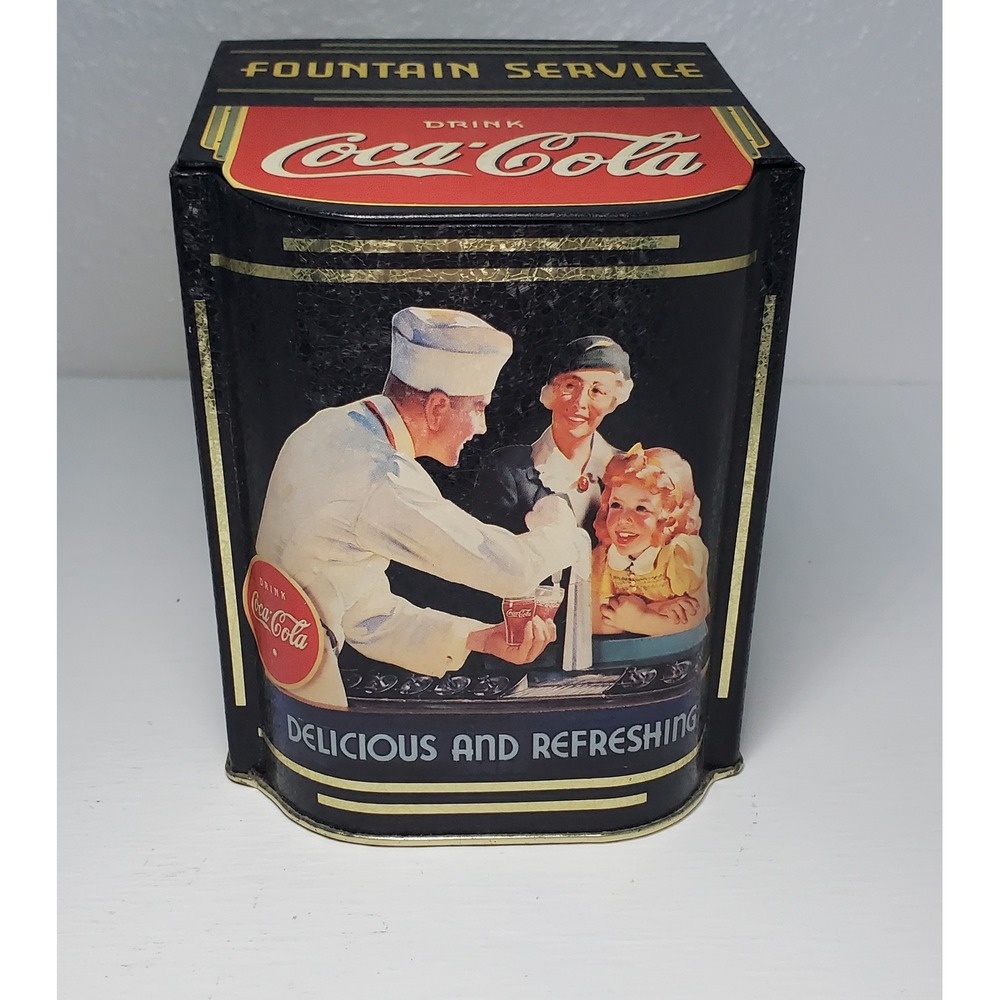 Coca Cola Fountain‎ Service Metal Hinged Box Collectible Advertising